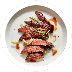 Geroosterde steak in plakken gesneden